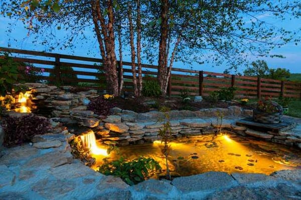 Pond and Stone Albertan Backyard