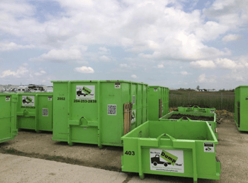 BTDT dumpster rentals range from 9 to 12 feet long and 5 1/2 to 8 feet wide, with 20-yard bins also available for large projects