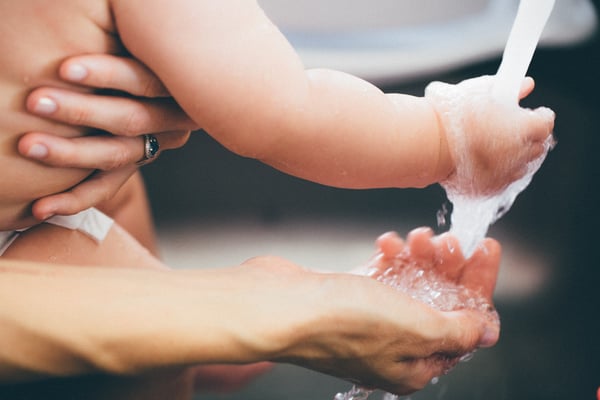 washing hands